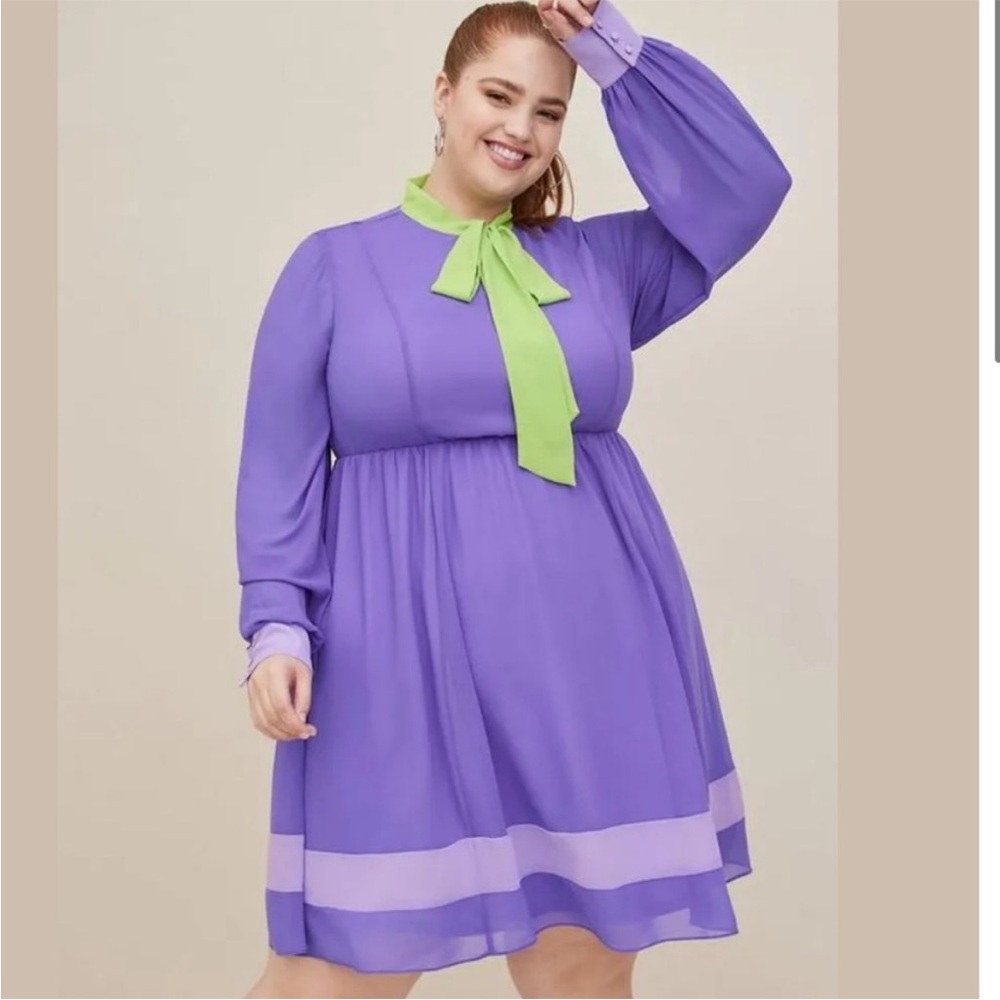 TORRID Scooby Doo Daphne Chiffon Fit N Flare Dress Halloween COSTUME size 2X